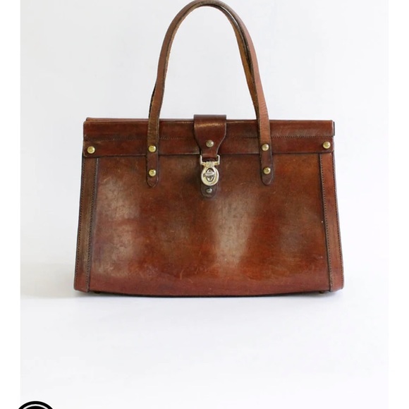 John Romaine Handbags - John Romaine Vintage Bag Satchel Leather (Rehab). Preppy 60’s Accordion Style